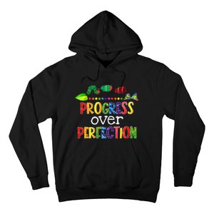 Progress Over Perfection Motivational Teacher Back To School Hoodie