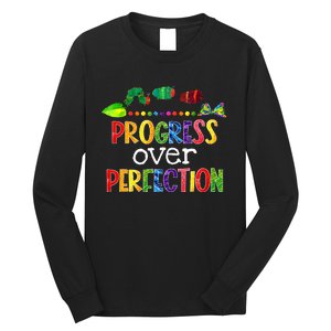 Progress Over Perfection Motivational Teacher Back To School Long Sleeve Shirt