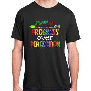 Progress Over Perfection Motivational Teacher Back To School Adult ChromaSoft Performance T-Shirt