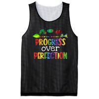 Progress Over Perfection Motivational Teacher Back To School Mesh Reversible Basketball Jersey Tank