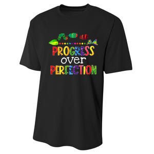 Progress Over Perfection Motivational Teacher Back To School Performance Sprint T-Shirt