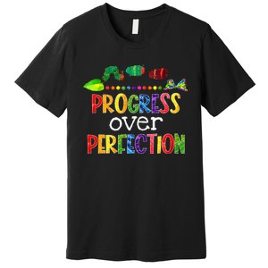 Progress Over Perfection Motivational Teacher Back To School Premium T-Shirt