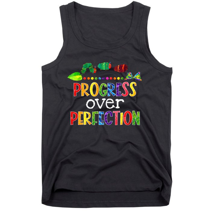 Progress Over Perfection Motivational Teacher Back To School Tank Top