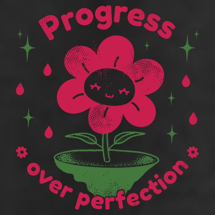 Progress Over Perfection Flower Cool Comfort Performance Bucket Hat