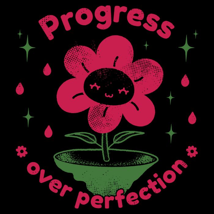 Progress Over Perfection Flower USA-Made Doggie Bandana