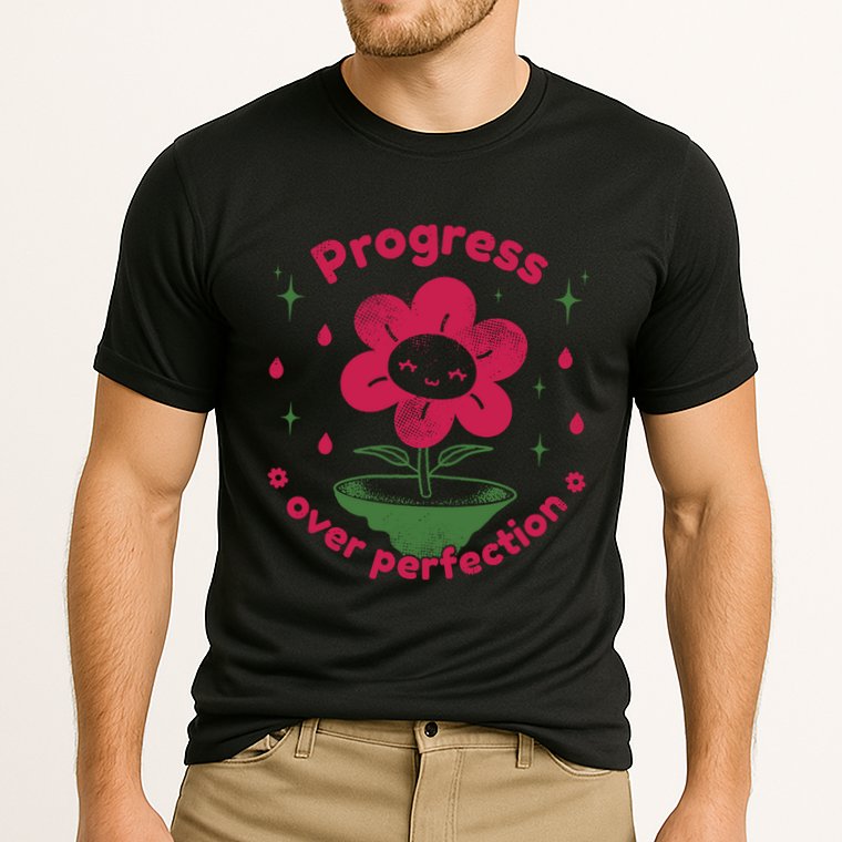 Progress Over Perfection Flower Performance Shirt