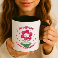 Progress Over Perfection Flower Mug