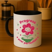 Progress Over Perfection Flower Mug