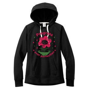 Progress Over Perfection Flower Women's Fleece Hoodie