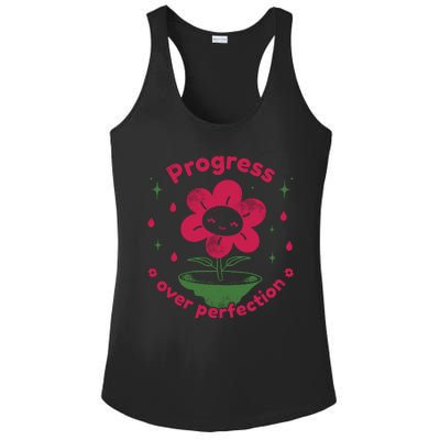 Progress Over Perfection Flower Ladies PosiCharge Competitor Racerback Tank