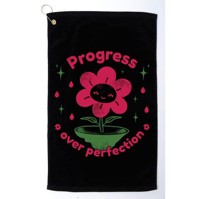 Progress Over Perfection Flower Golf Towel