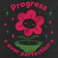 Progress Over Perfection Flower Golf Towel