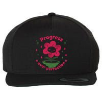 Progress Over Perfection Flower Wool Snapback Cap