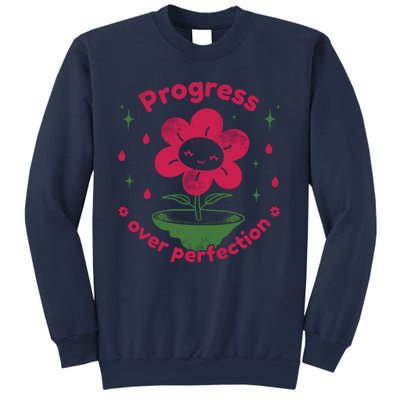 Progress Over Perfection Flower Sweatshirt