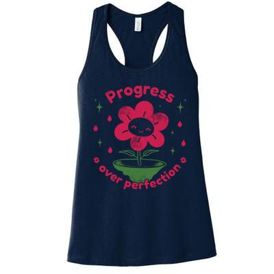 Progress Over Perfection Flower Women's Racerback Tank