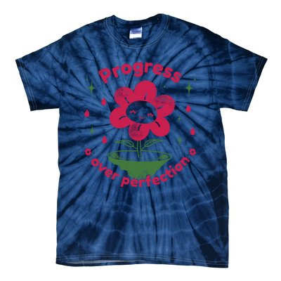 Progress Over Perfection Flower Tie-Dye T-Shirt