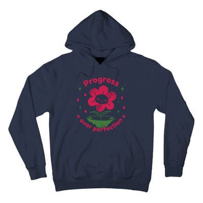 Progress Over Perfection Flower Tall Hoodie