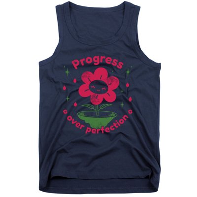 Progress Over Perfection Flower Tank Top