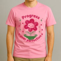 Progress Over Perfection Flower T-Shirt