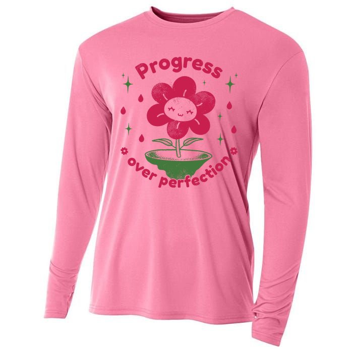 Progress Over Perfection Flower Cooling Performance Long Sleeve Crew