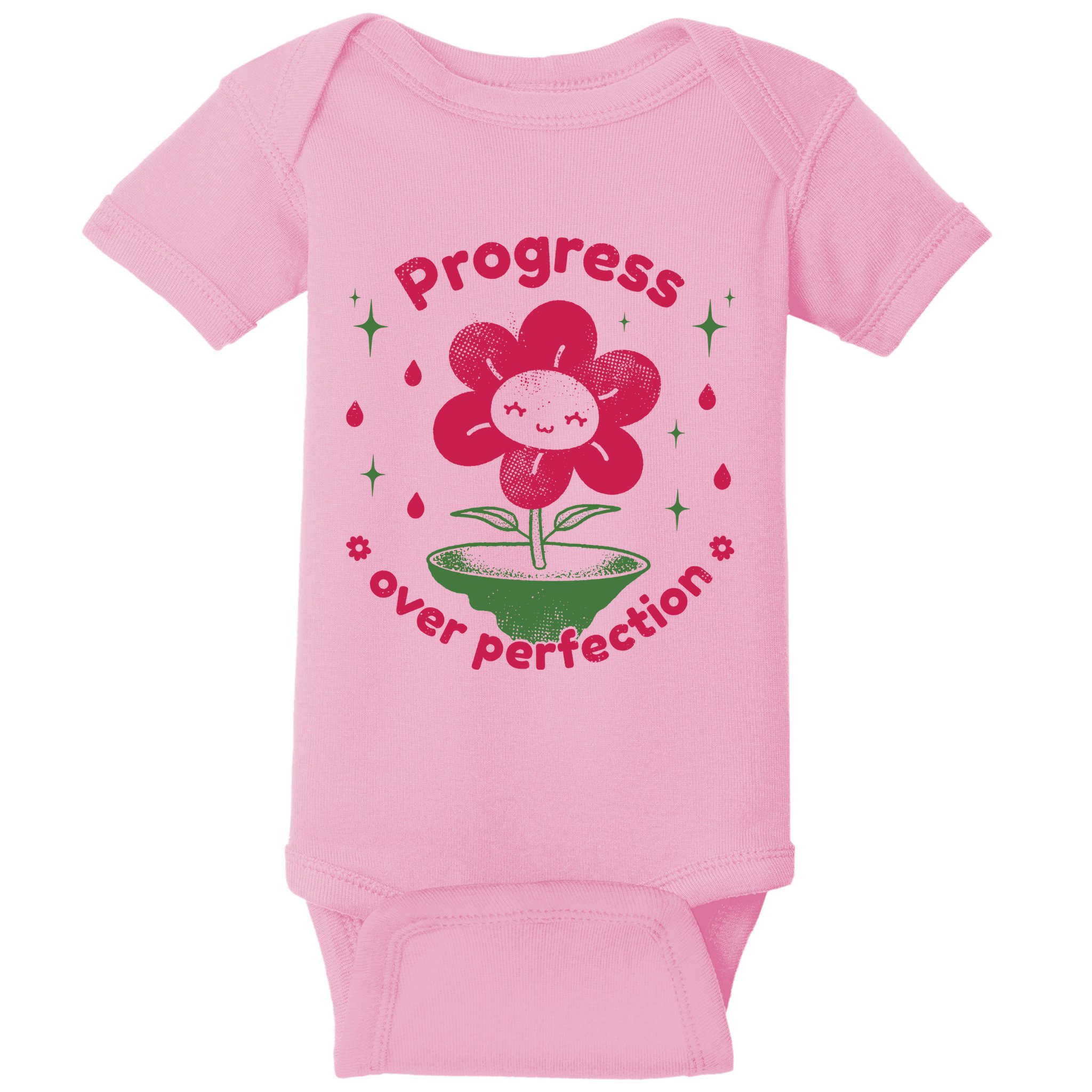 Progress Over Perfection Flower Baby Bodysuit