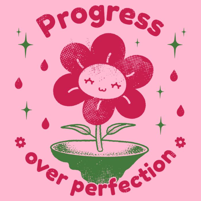 Progress Over Perfection Flower Toddler Hoodie