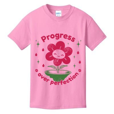 Progress Over Perfection Flower Kids T-Shirt