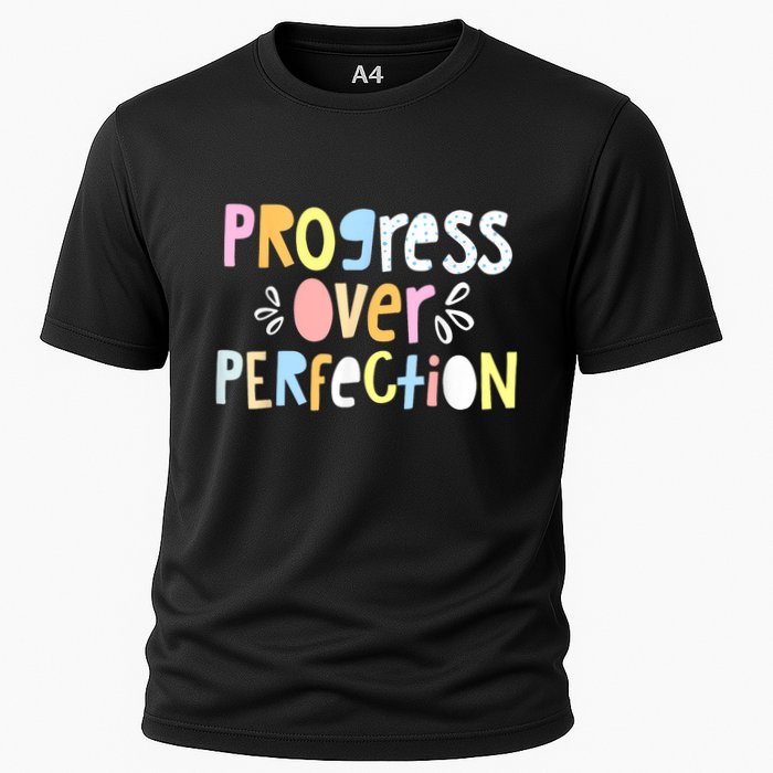 Progress Over Perfection Motivational Teacher Back To School Cooling Performance Crew T-Shirt
