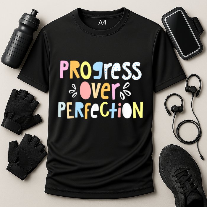 Progress Over Perfection Motivational Teacher Back To School Cooling Performance Crew T-Shirt