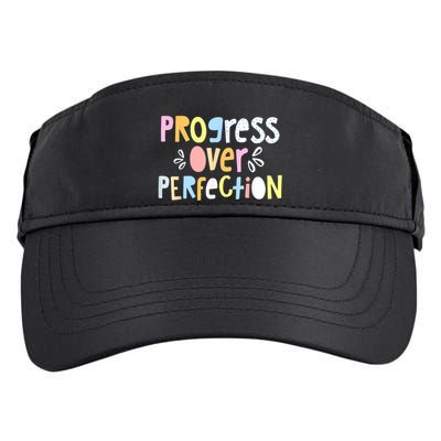 Progress Over Perfection Motivational Teacher Back To School Adult Drive Performance Visor