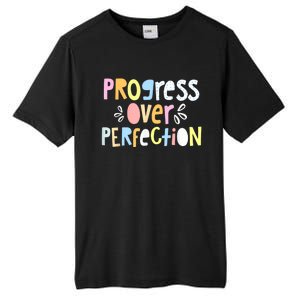 Progress Over Perfection Motivational Teacher Back To School Tall Fusion ChromaSoft Performance T-Shirt