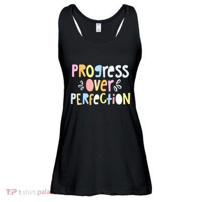 Progress Over Perfection Motivational Teacher Back To School Ladies Essential Flowy Tank