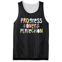 Progress Over Perfection Motivational Teacher Back To School Mesh Reversible Basketball Jersey Tank