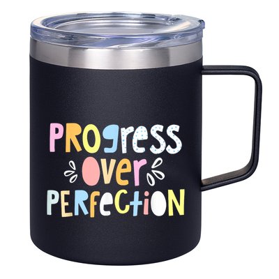 Progress Over Perfection Motivational Teacher Back To School 12oz Stainless Steel Coffee Mug