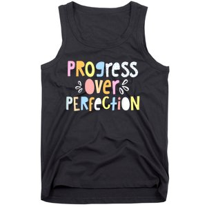 Progress Over Perfection Motivational Teacher Back To School Tank Top