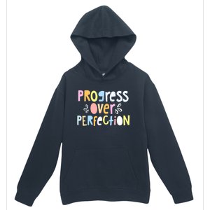 Progress Over Perfection Motivational Teacher Back To School Urban Pullover Hoodie