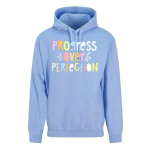 Progress Over Perfection Motivational Teacher Back To School Unisex Surf Hoodie