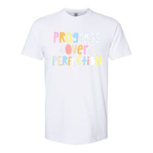 Progress Over Perfection Motivational Teacher Back To School Softstyle CVC T-Shirt