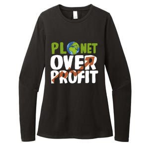 Planet Over Profit Climate Activist Change Sustainable Meaningful Gift Womens CVC Long Sleeve Shirt