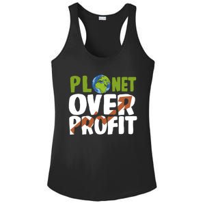 Planet Over Profit Climate Activist Change Sustainable Meaningful Gift Ladies PosiCharge Competitor Racerback Tank