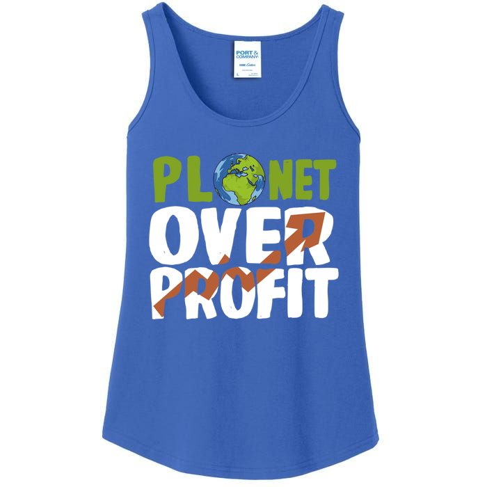 Planet Over Profit Climate Activist Change Sustainable Meaningful Gift Ladies Essential Tank