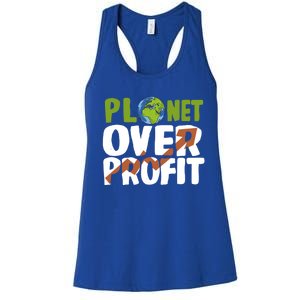 Planet Over Profit Climate Activist Change Sustainable Meaningful Gift Women's Racerback Tank