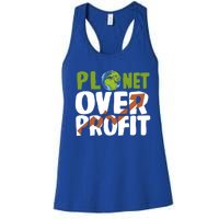 Planet Over Profit Climate Activist Change Sustainable Meaningful Gift Women's Racerback Tank