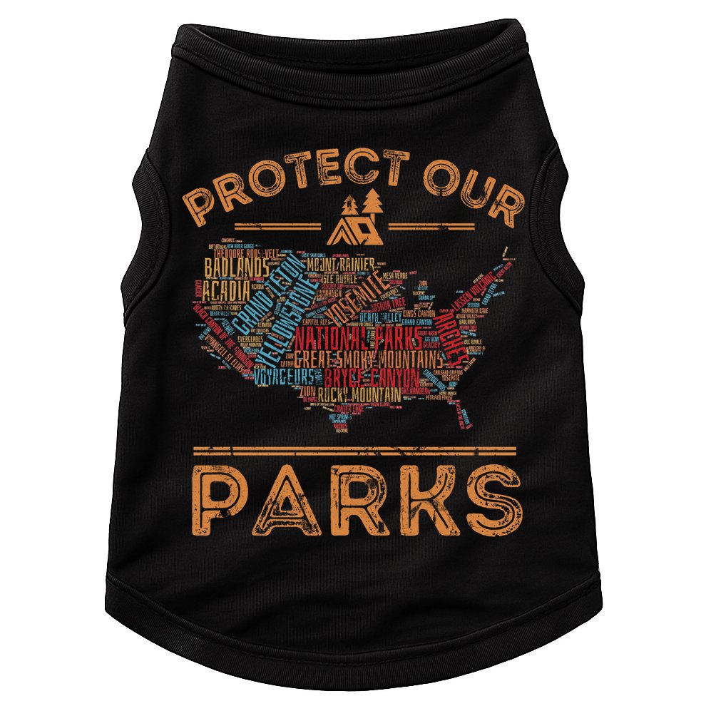 Protect Our Parks National Park Map Hiking Usa Gift Doggie Tank