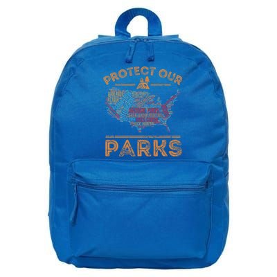 Protect Our Parks National Park Map Hiking Usa Gift 16 in Basic Backpack