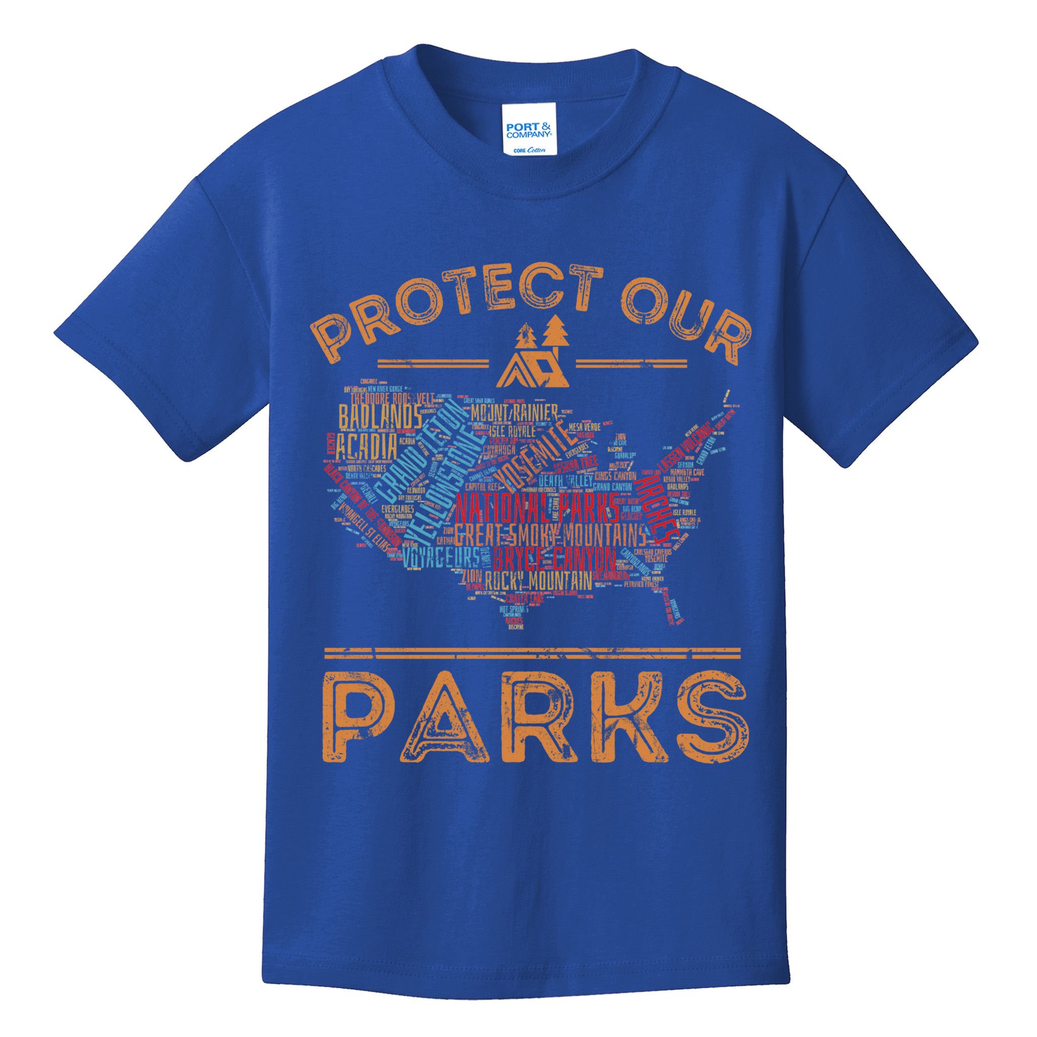Protect Our Parks National Park Map Hiking Usa Gift Kids T-Shirt