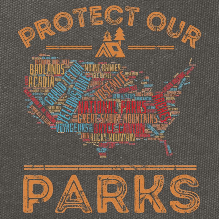 Protect Our Parks National Park Map Hiking Usa Gift Cotton Canvas Backpack