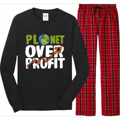 Planet Over Profit Climate Activist Change Sustainable Great Gift Long Sleeve Pajama Set