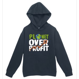 Planet Over Profit Climate Activist Change Sustainable Great Gift Urban Pullover Hoodie