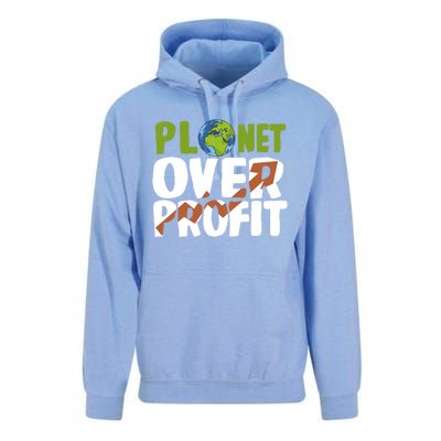 Planet Over Profit Climate Activist Change Sustainable Great Gift Unisex Surf Hoodie